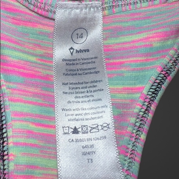 IVIVVA by LULULEMON Girls striped Keep Cool Racer Back Tank Top - Picture 5 of 5